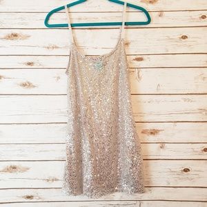h.i.p. Nordstrom silver sequin tank M